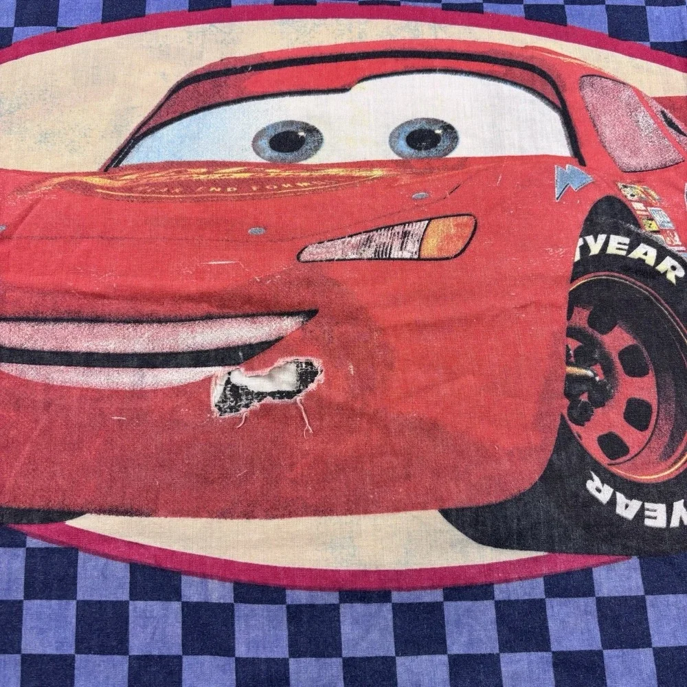 VTG Disney Pixar Cars Lightning McQueen Tow Mater Twin Sized Sheet SET